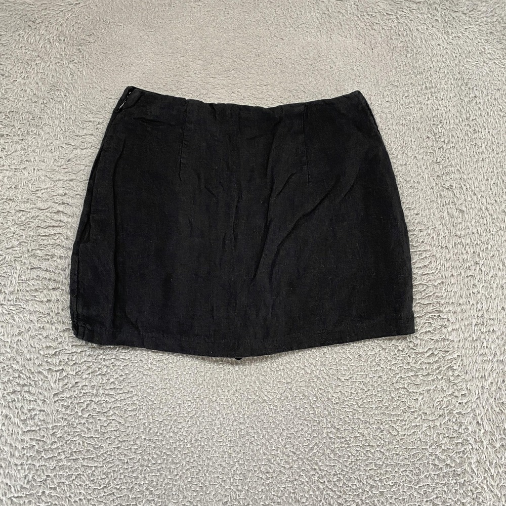 Abercrombie & Fitch Linen Mini Skirt Womens‎ Small Black Lined Pencil Summer - Picture 8 of 12